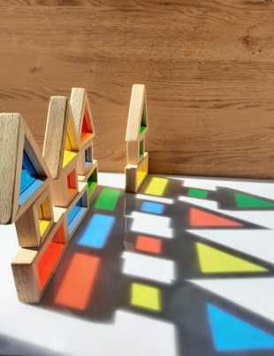 Waldorf Ahşap Oyuncak 12'li Rainbow Blokları