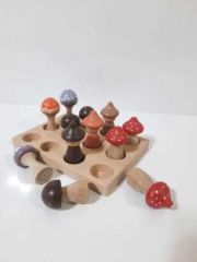 Waldorf Ahşap Oyuncak Yuvalama Mantar Set