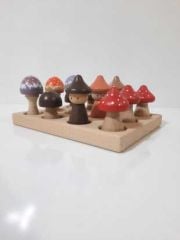 Waldorf Ahşap Oyuncak Yuvalama Mantar Set