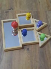 Waldorf Ahşap Oyuncak Çift Taraflı Aynalı Rainbow Blokları