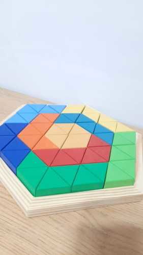 Ahşap Oyuncak Mandala Üçgen Puzzle