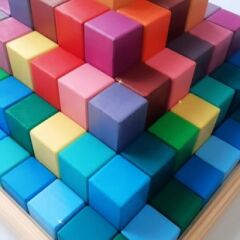 Ahşap Oyuncak Waldorf Oyuncak Piramit küp set