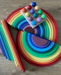 Ahşap Oyuncak Renkli Toplar ve Waldorf Set 4'lü