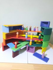 Ahşap Oyuncak Peg Bebekli 4Lü Waldorf Set