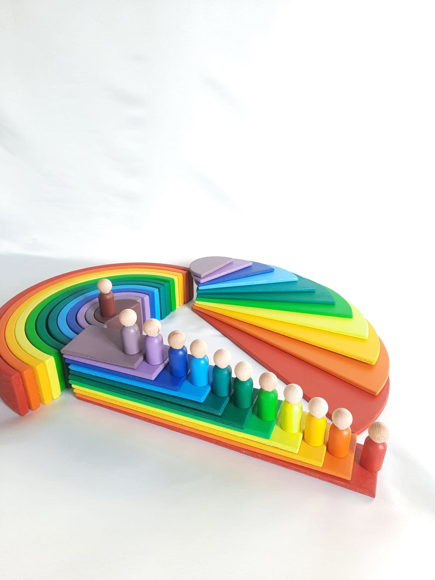 Ahşap Oyuncak Peg Bebekli 4Lü Waldorf Set