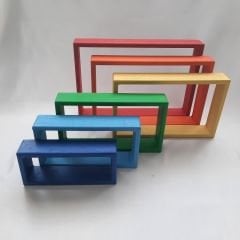 Ahşap Oyuncak Gökkuşağı Waldorf Geometrik Şekilleri