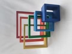 Ahşap Oyuncak Gökkuşağı Waldorf Geometrik Şekilleri