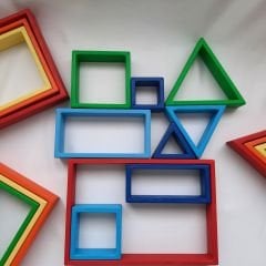 Ahşap Oyuncak Gökkuşağı Waldorf Geometrik Şekilleri