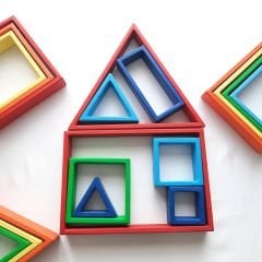 Ahşap Oyuncak Gökkuşağı Waldorf Geometrik Şekilleri