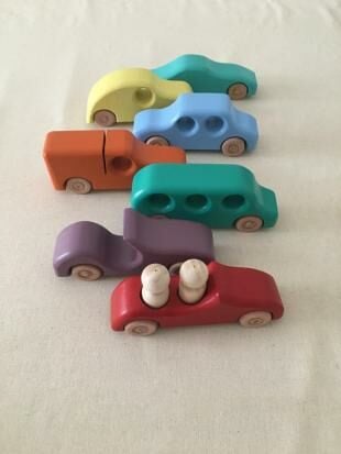 Ahşap Oyuncak 7'li Araba Set