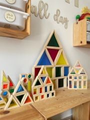 Waldorf Ahşap Ouncak 60 Parça Rainbow Blokları