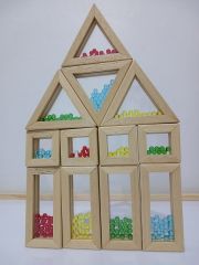 Waldorf Ahşap 12'li Boncuklu Rainbow Blokları