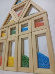 Waldorf Ahşap Oyuncak 12'li Kumlu Rainbow Blokları