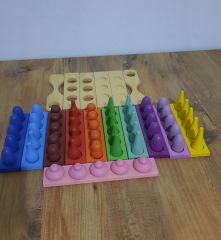 Ahşap Waldorf Gökkuşağı Mandala Blokları Sıralama ve Sınıflandırma Seti