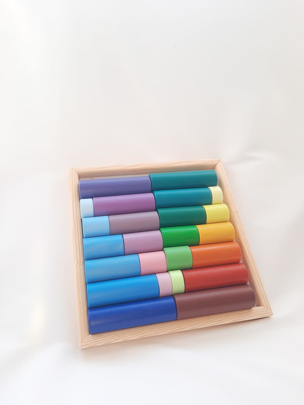 WALDORF AHŞAP OYUNCAK  RENKLİ SİLİNDİR SETİ