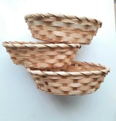 Ahşap 3'lü Sepet