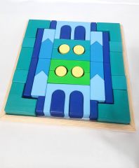 WALDORF AHŞAP OYUNCAK MAVİ YEŞİL YOLCULUK