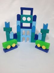 WALDORF AHŞAP OYUNCAK MAVİ YEŞİL YOLCULUK