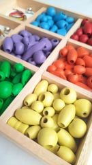WALDORF AHŞAP OYUNCAK RENKLİ BONCUKLAR
