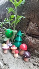 Ahşap oyuncak  mantarlı ağaç set